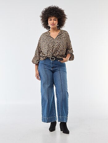 Blouse à col V avec motif allover