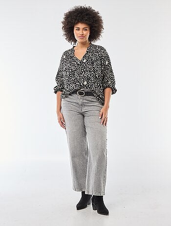 Blouse à col V avec motif allover