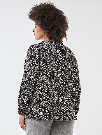 Blouse à col V avec motif allover