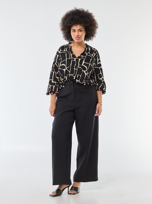 Blouse à col V avec motif allover - Kiabi