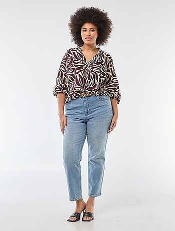 Blouse à col V avec motif allover