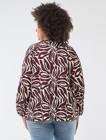 Blouse à col V avec motif allover