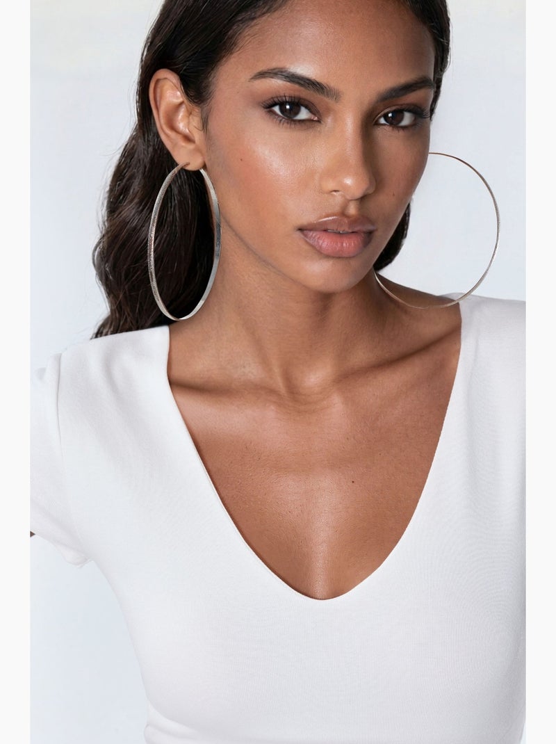 Blouse à col v en mélange modal et coton busem Blanc - Kiabi