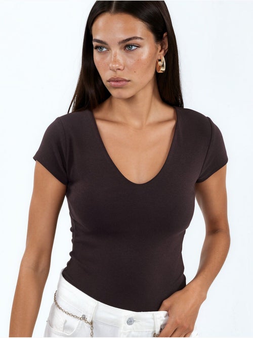 Blouse à col v en mélange modal et coton busem - Kiabi Blouse à col v en mélange modal et coton busem - Kiabi