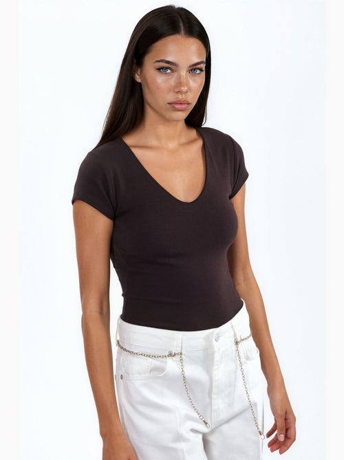 Blouse à col v en mélange modal et coton busem - Kiabi Blouse à col v en mélange modal et coton busem - Kiabi