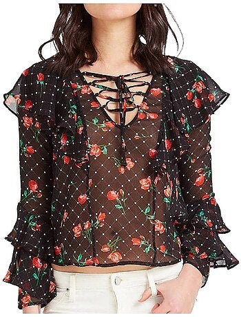 Blouse à fleurs femme guess