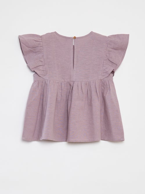 Blouse à manches courtes avec volants - Kiabi