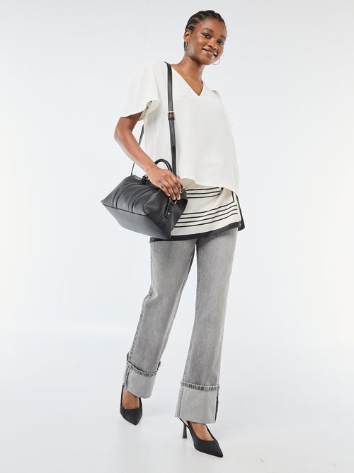 Blouse à manches courtes et col V - Kiabi