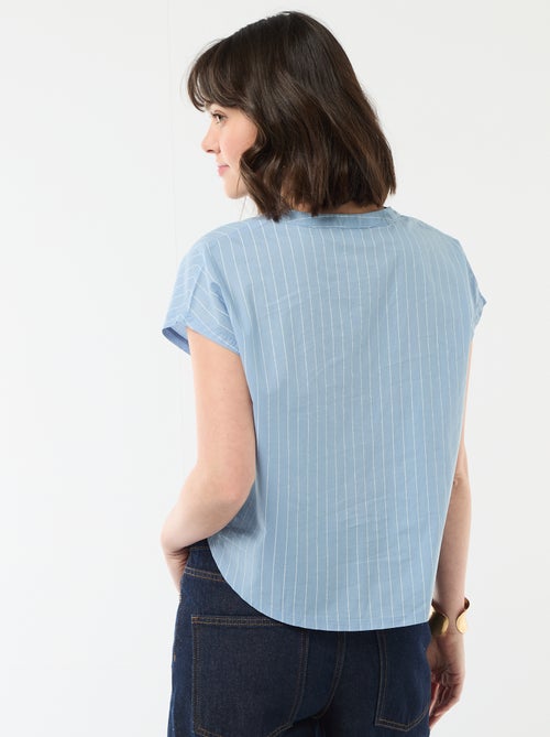 Blouse à manches courtes et col V - Kiabi