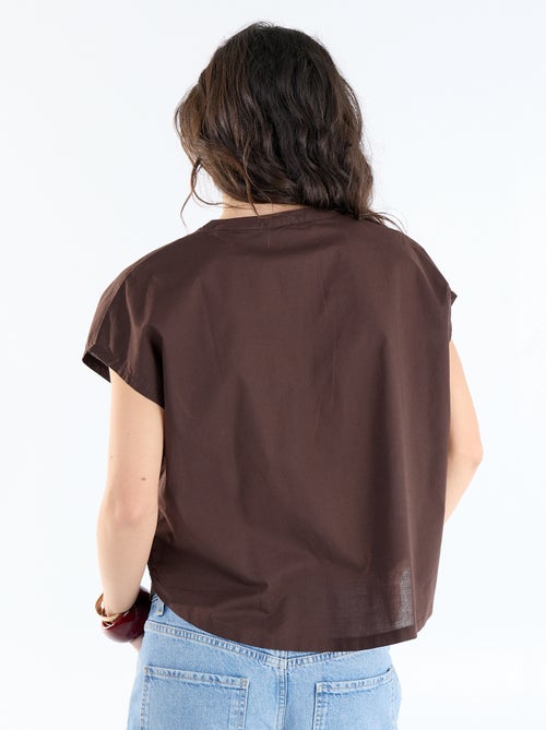 Blouse à manches courtes et col V - Kiabi