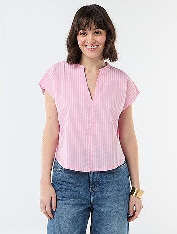 Blouse à manches courtes et col V