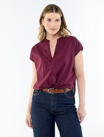 Blouse à manches courtes et col V