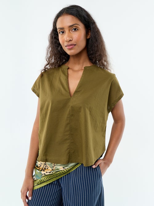 Blouse à manches courtes et col V - Kiabi
