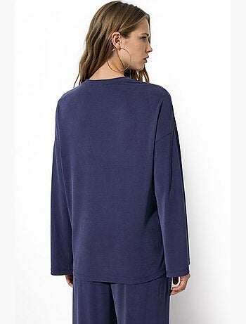 Blouse à manches longues avec col rond et coupe décontractée busem