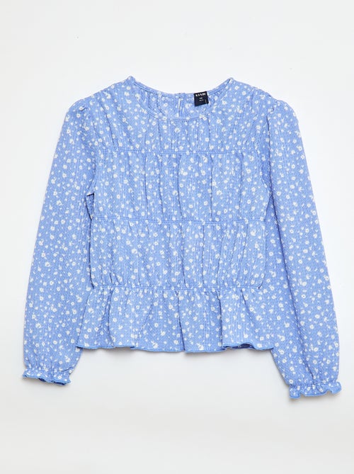 Blouse à motif en maille crêpée - Kiabi