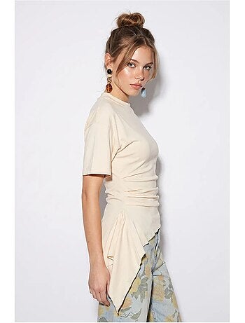 Blouse ajustée en jersey avec drapé lucci