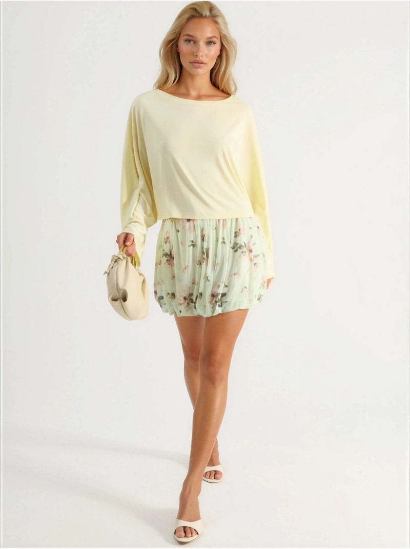 Blouse ample à col bateau busem Jaune citron - Kiabi