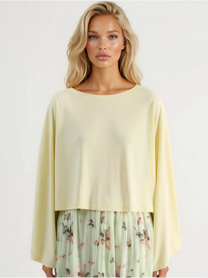 Blouse ample à col bateau busem Jaune citron - Kiabi