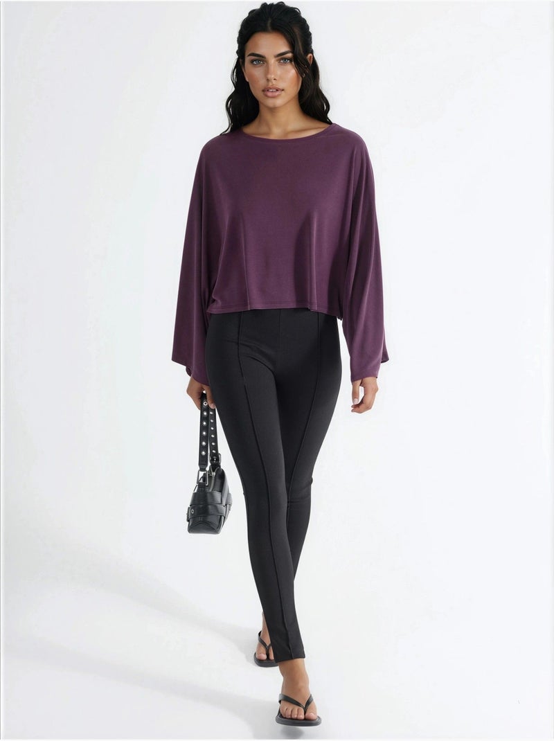 Blouse ample à col bateau busem Mauve - Kiabi