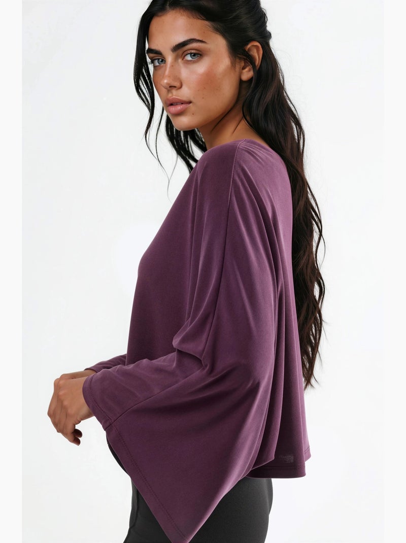 Blouse ample à col bateau busem Mauve - Kiabi
