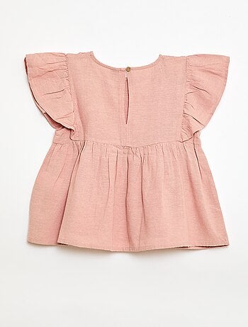 Blouse ample en lin mélangé