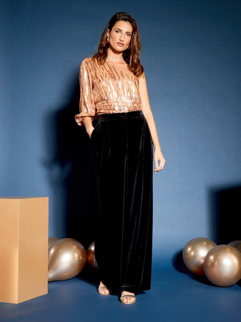 Blouse asymétrique à motif irisé Rose gold - Kiabi