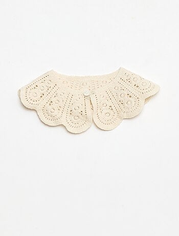 Blouse avec col crochet en gaze de coton uni
