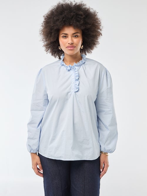 Blouse avec col montant volanté - Kiabi