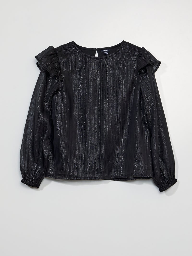 Blouse avec fils brillants Noir - Kiabi