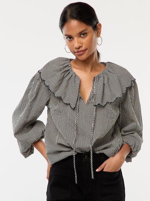 Blouse avec large col claudine - Kiabi