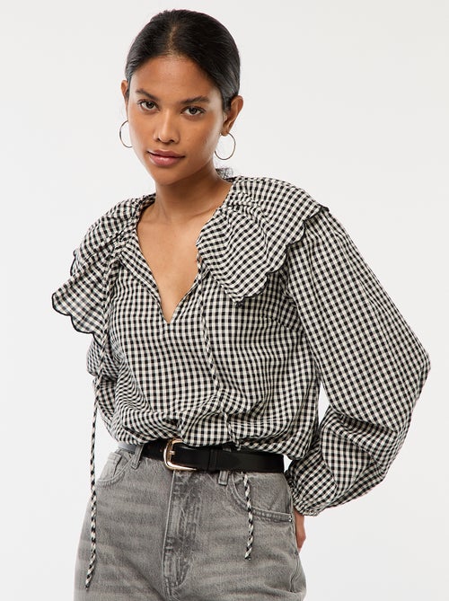 Blouse avec large col claudine - Kiabi