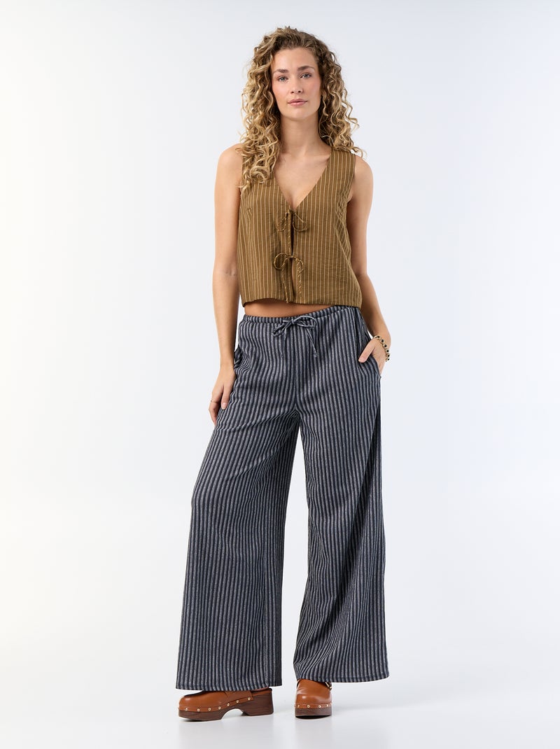 Blouse avec nœuds Kaki - Kiabi