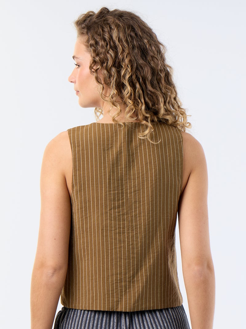 Blouse avec nœuds Kaki - Kiabi