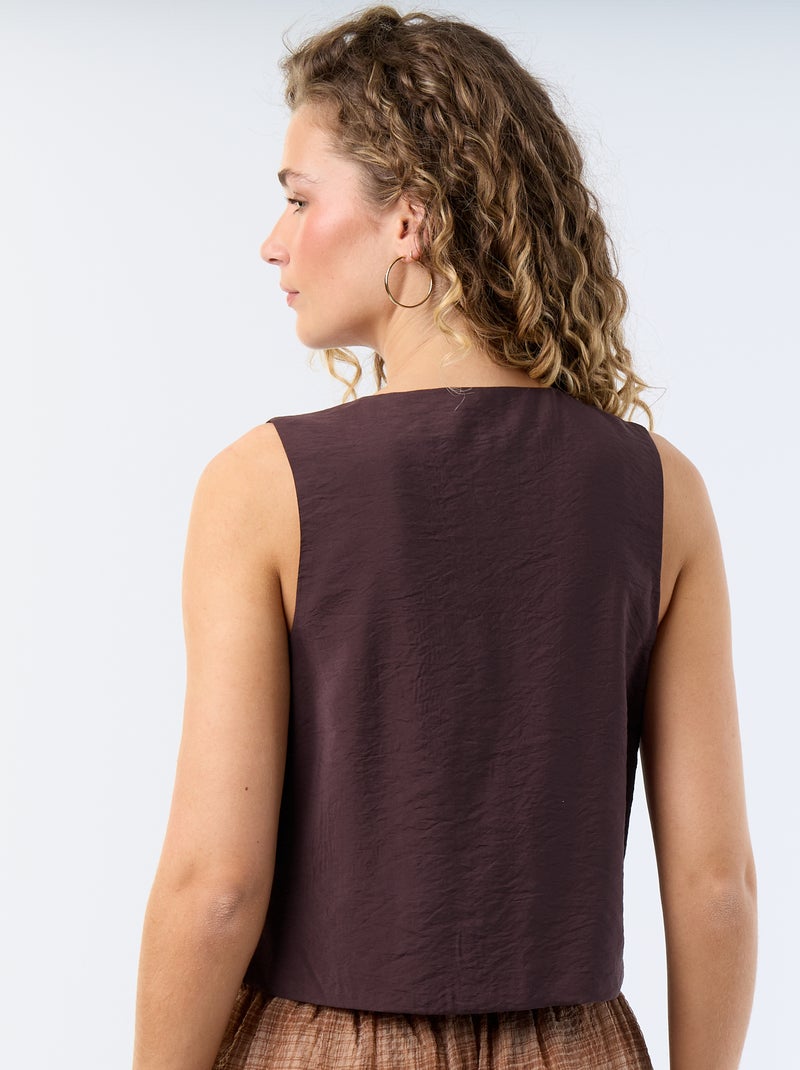 Blouse avec nœuds Marron - Kiabi