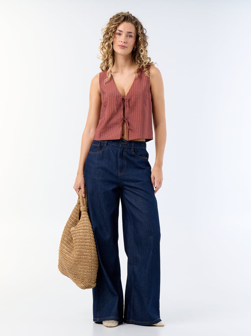 Blouse avec nœuds Rouge - Kiabi