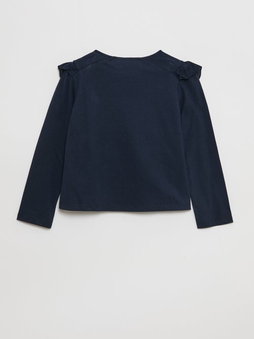 Blouse avec plastron avec broderies anglaises - So Easy - Kiabi