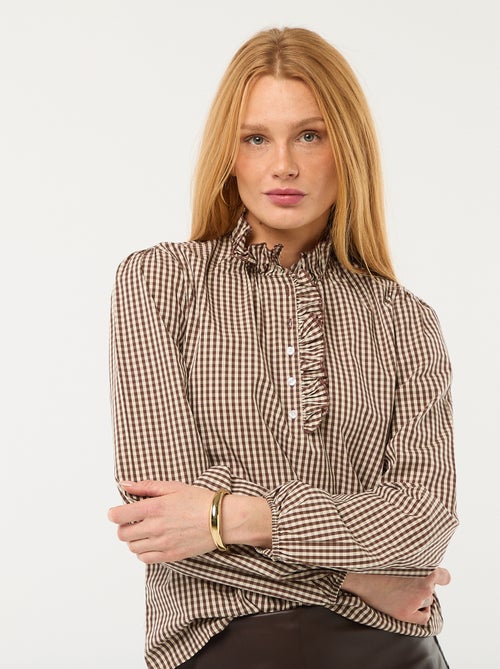 Blouse avec volants au col et à l'ouverture - Kiabi Blouse avec volants au col et à l'ouverture - Kiabi