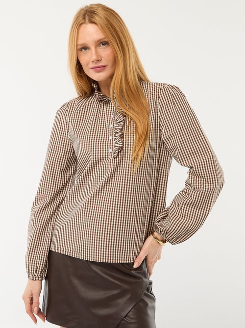 Blouse avec volants au col et à l'ouverture - Kiabi Blouse avec volants au col et à l'ouverture - Kiabi