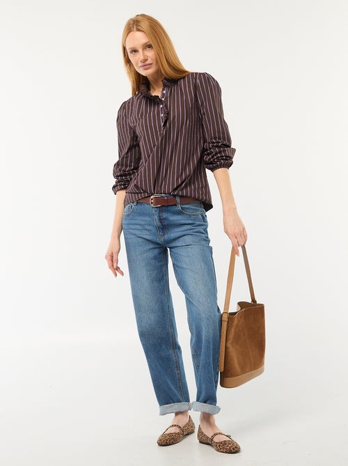 Blouse avec volants au col et à l'ouverture - Kiabi