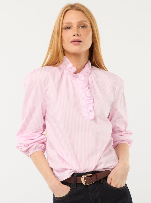 Blouse avec volants au col et à l'ouverture - Kiabi Blouse avec volants au col et à l'ouverture - Kiabi