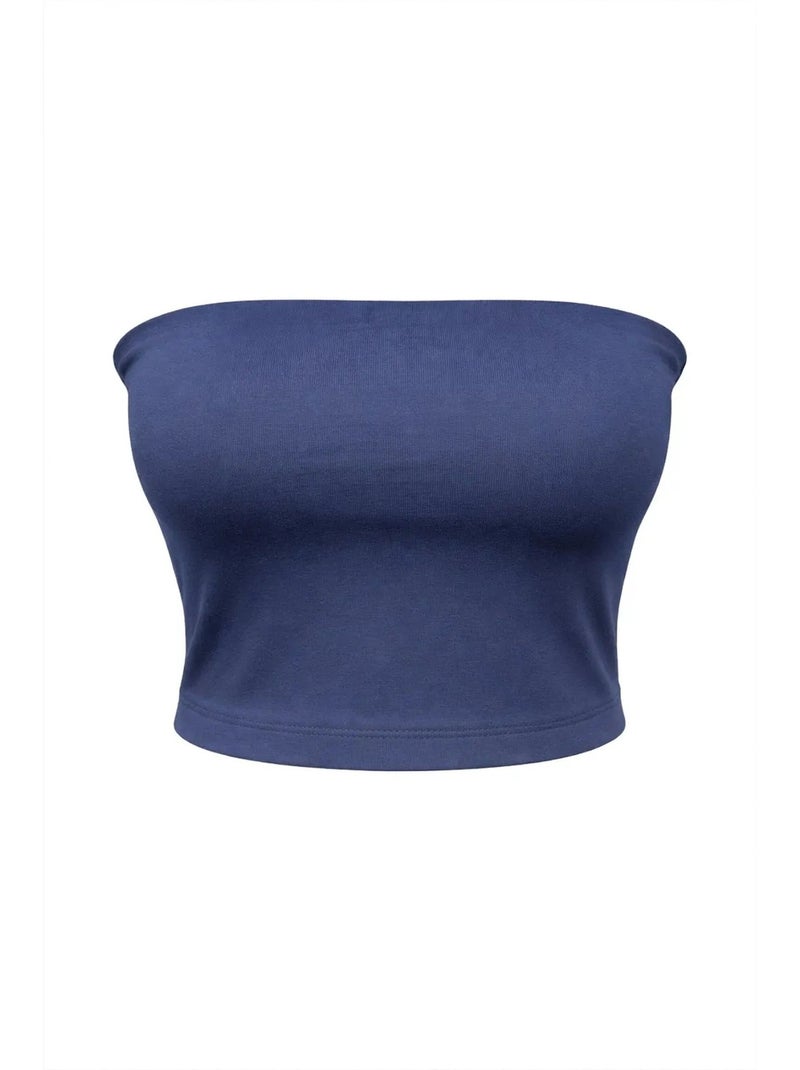 Blouse bandeau courte sans bretelles mixray Bleu marine - Kiabi