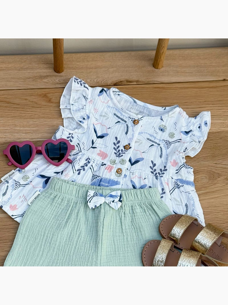 Blouse b?b? en gaze de coton Tiana Ecru - Kiabi