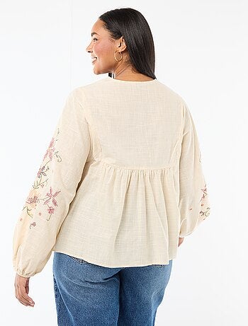 Blouse brodée à fleurs