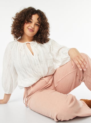 Blouse brodée avec manches 3/4