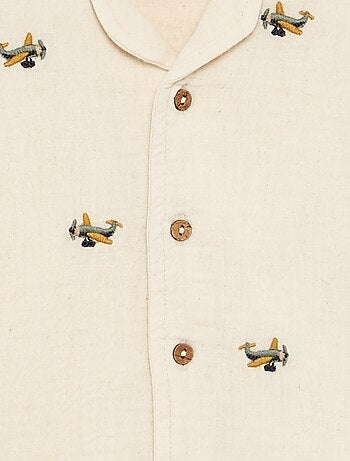 Blouse brodée en gaze de coton