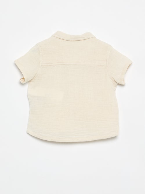 Blouse brodée en gaze de coton - Kiabi