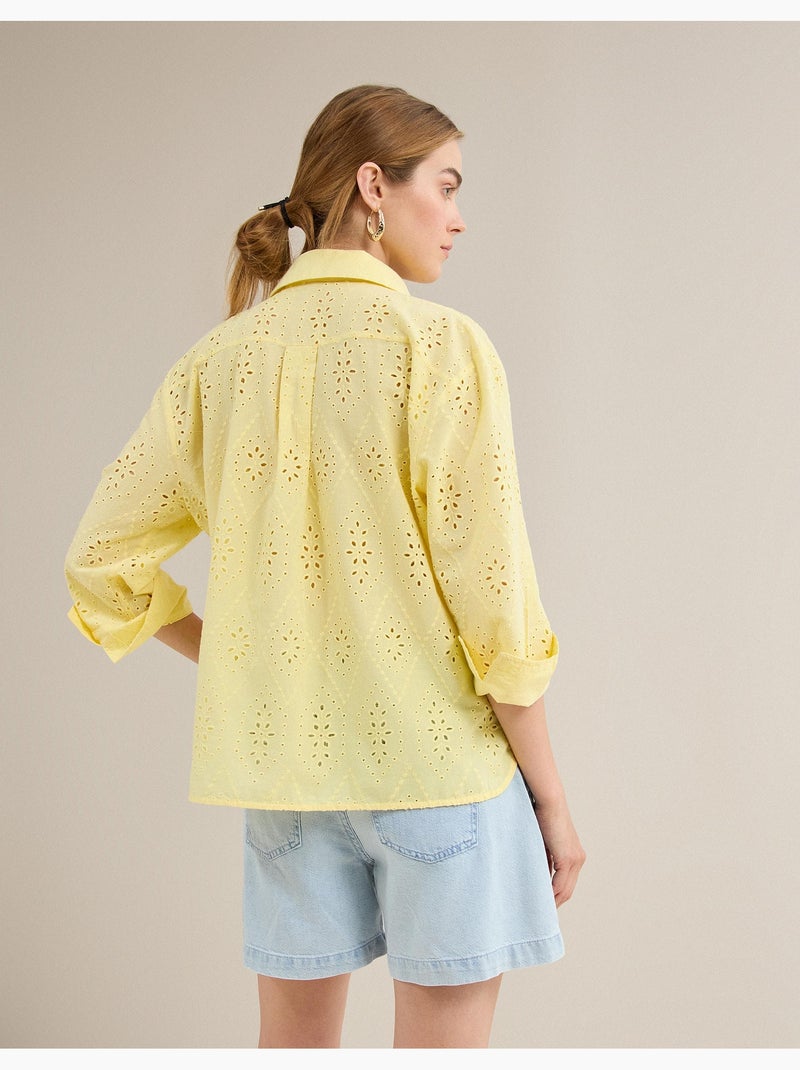 Blouse brodée, MO Fashion Jaune - Kiabi