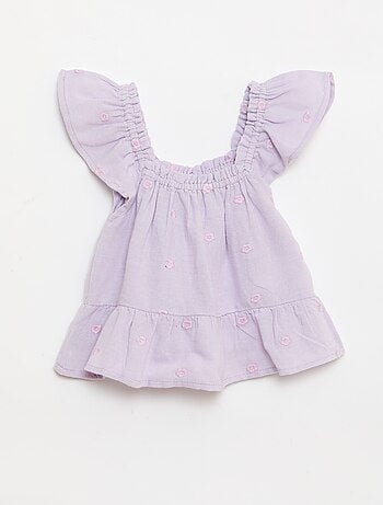 Blouse brodée sans manches