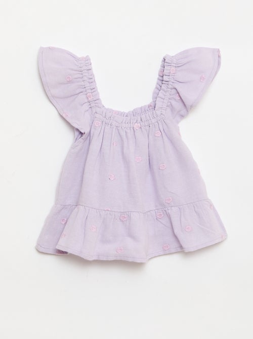 Blouse brodée sans manches - Kiabi