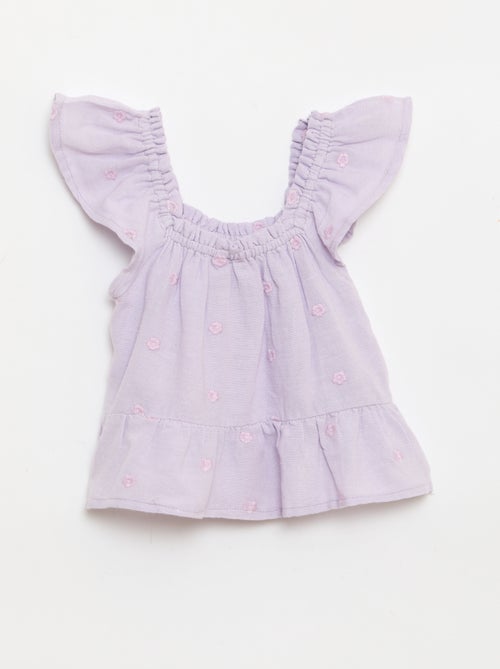 Blouse brodée sans manches - Kiabi